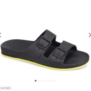 NEW Cacatoes Brazilia Black Waterproof PVC Beach Slides Size 40/US 8 Fits Small